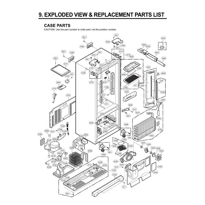Section 7 Diagram and Parts List for LFX21971ST AST2GSC LG Refrigerator