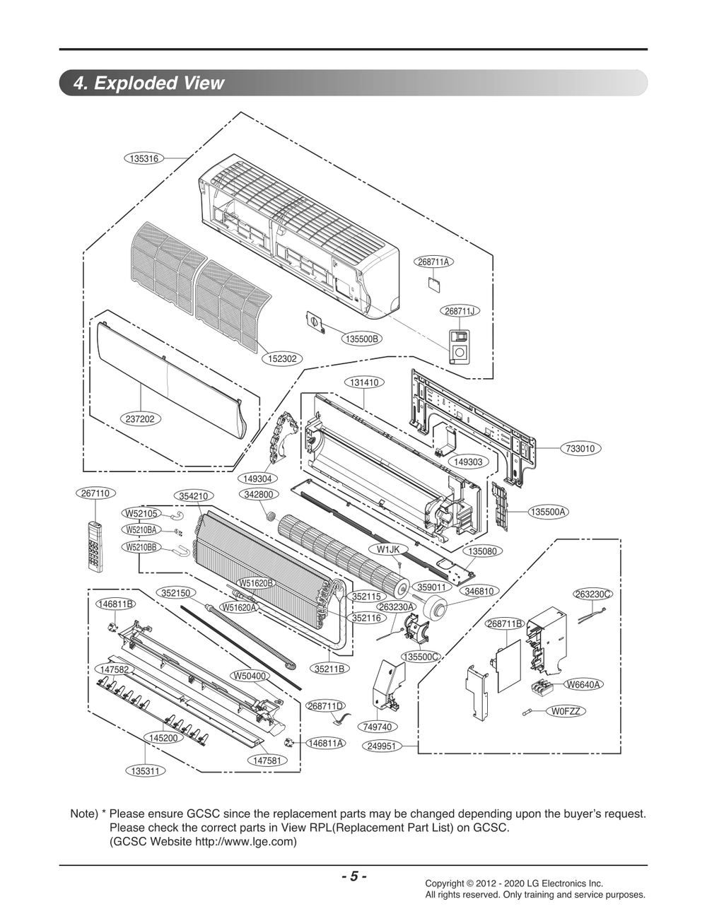 Diagram 1 Diagram and Parts List for AMNW12GEBA0 EMBALUS LG Air Conditioner