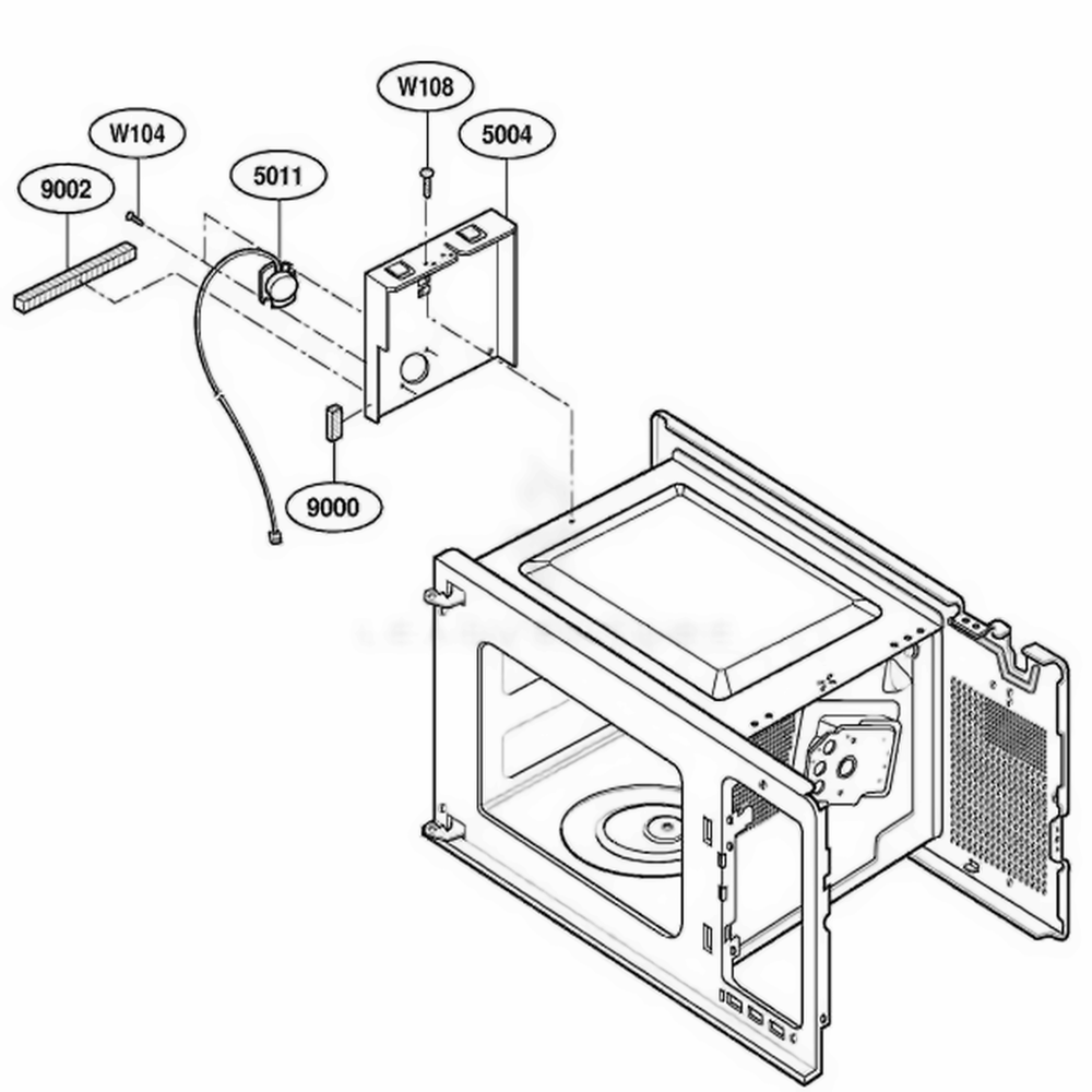 Sensor Parts Diagram and Parts List for MBBS ASBEBSH LG Wall Oven