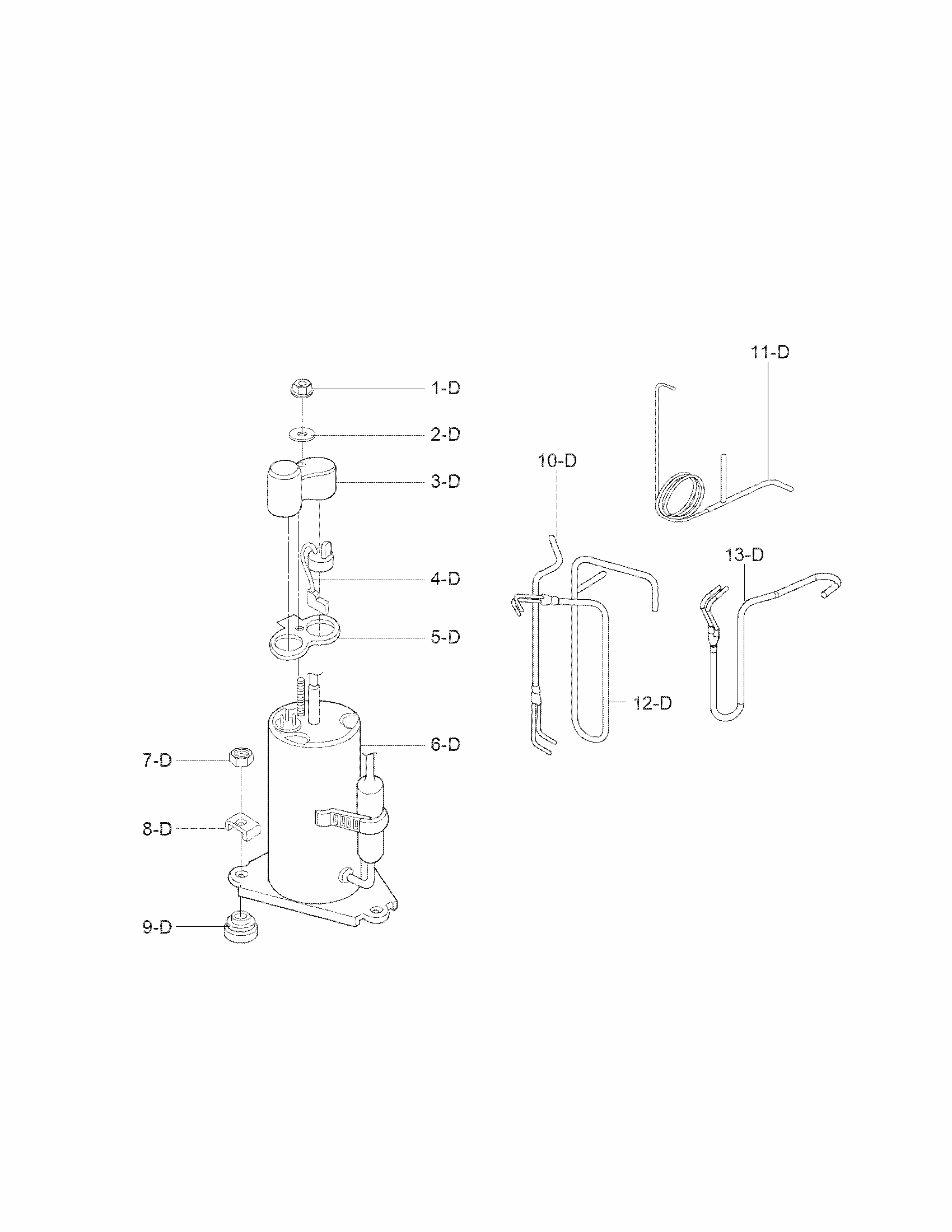 Comperssor Parts Diagram and Parts List for 58075051800  Kenmore Air Conditioner