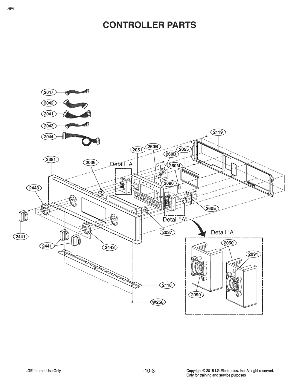 Controller Parts Diagram and Parts List for LB3642SP AB6LSTD LG Range