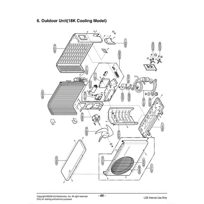 Section Diagram and Parts List for LSUK1830CL AMB6EUS LG Air Conditioner