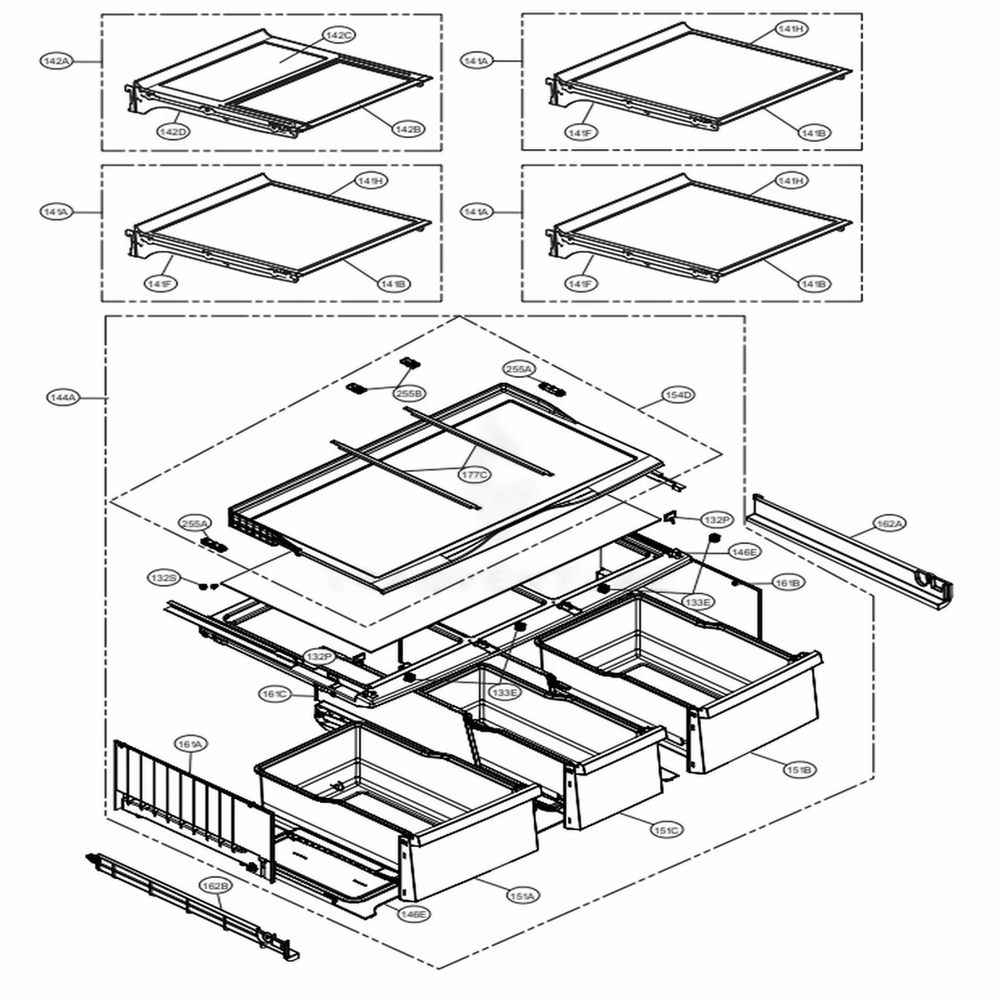 Refrigerator Parts Diagram and Parts List for LMXS30776D ASBCNA2 LG Refrigerator
