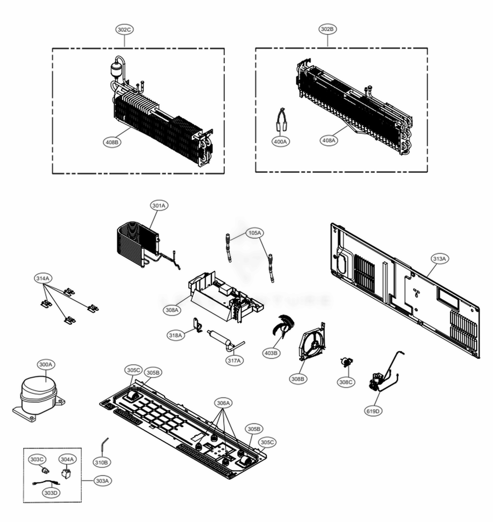 Cycle Parts Diagram and Parts List for LRMVC2306D ASBCNA0 LG Refrigerator