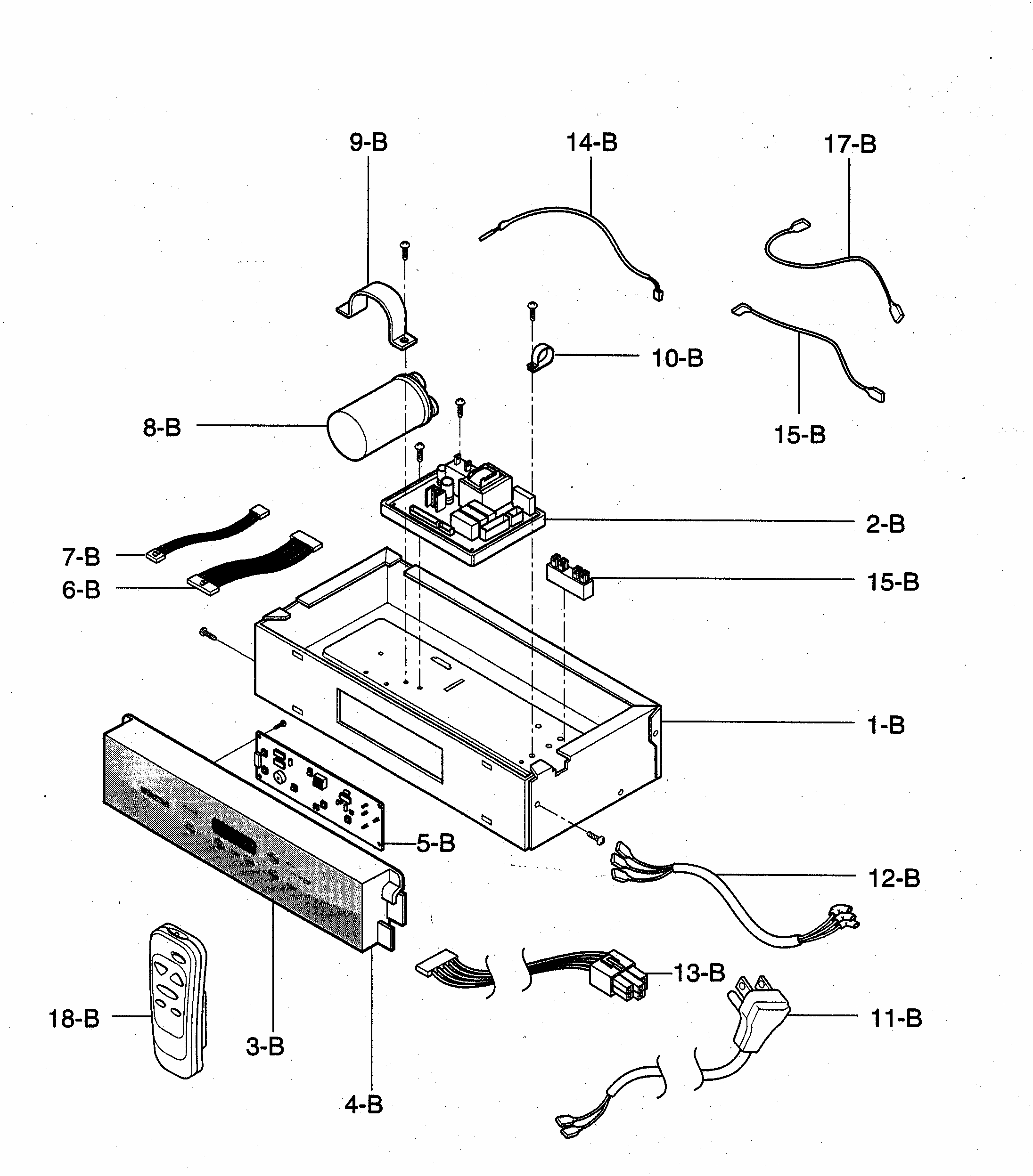 Control Box Assy Diagram and Parts List for 58074126400  Kenmore Air Conditioner