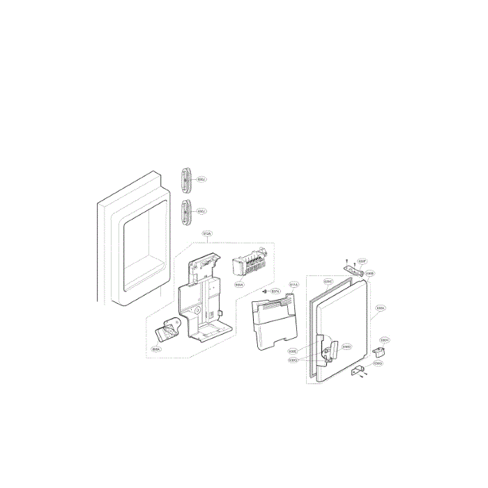 Ice Maker And Ice Bank Diagram and Parts List for LFXS30726B 00 LG Refrigerator