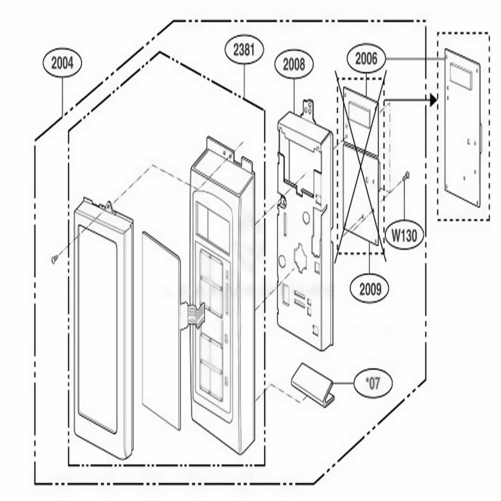 Controller Parts Diagram and Parts List for MMV4205AAS ASBEMTG LG Range