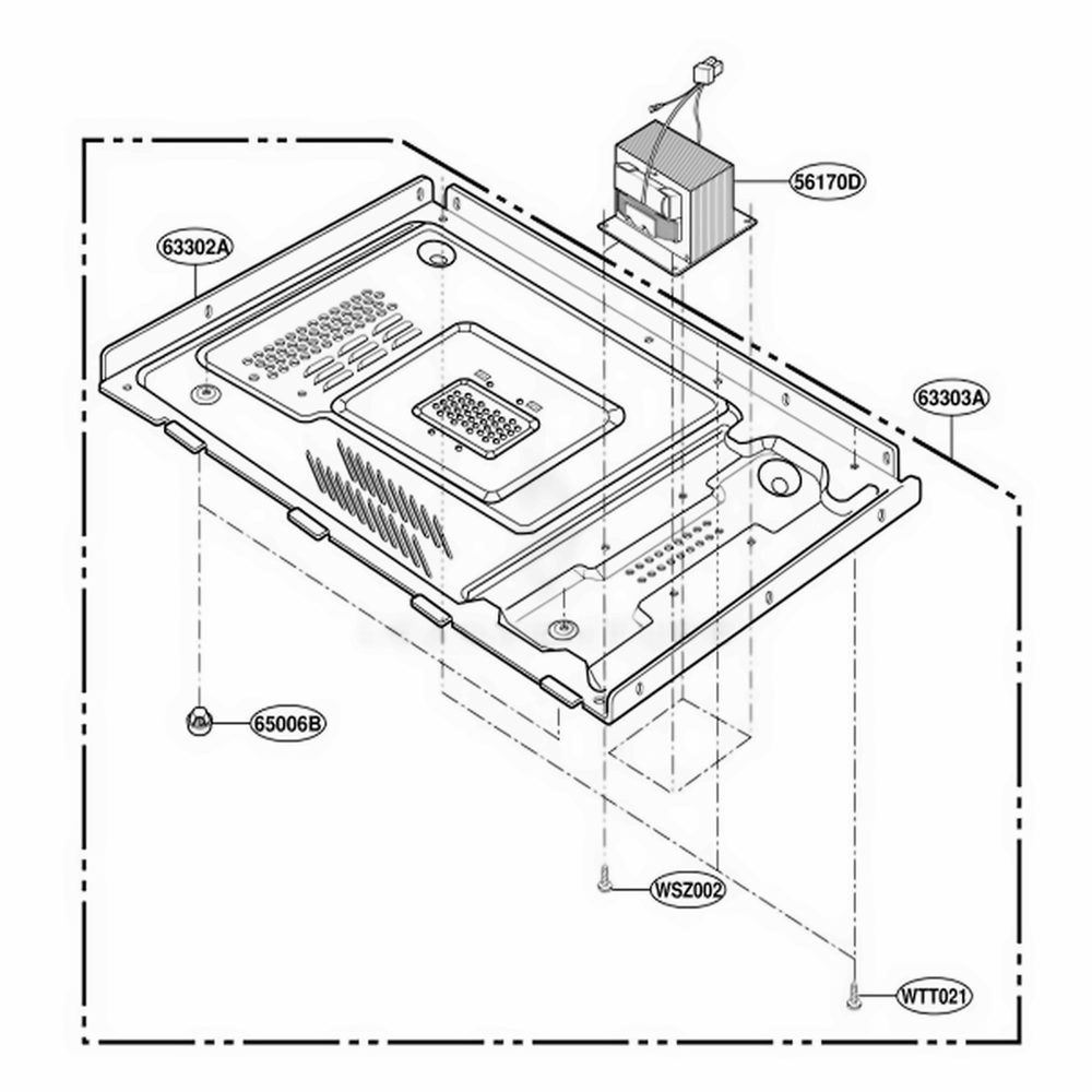 Base Plate Diagram and Parts List for CDMW14W CWHEDOM LG Range