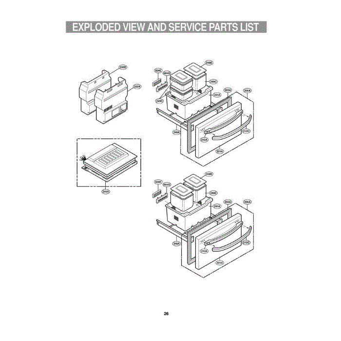 Section 2 Diagram and Parts List for GR-K09S AWSCGCR LG Refrigerator