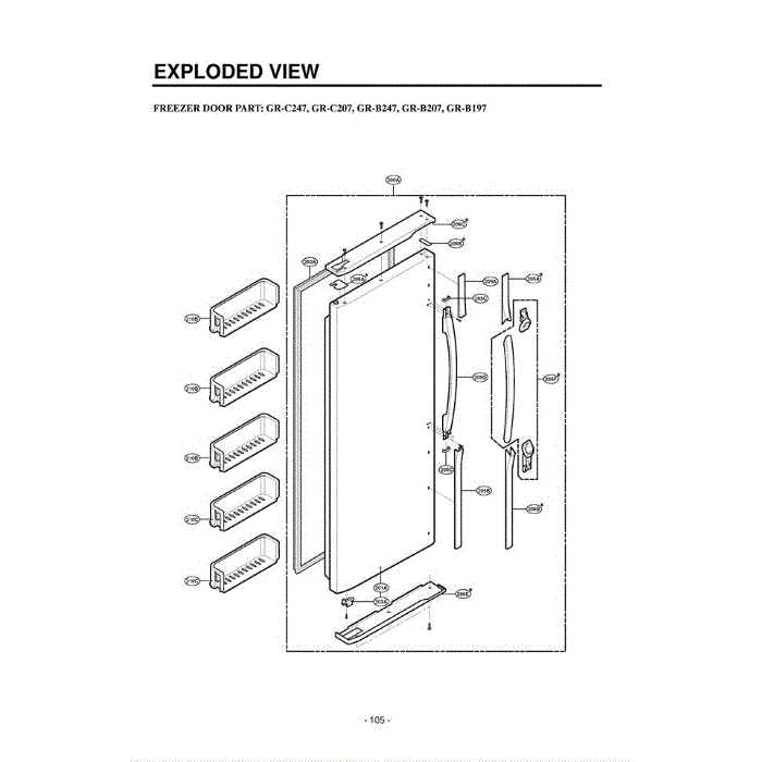 Section 1 Diagram and Parts List for LRSPC2331BS ABICLGA LG Refrigerator
