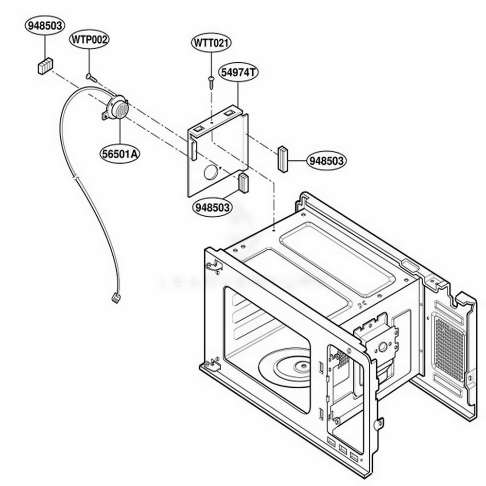 Sensor Parts Diagram and Parts List for YKCMS135HBL BKEKAC LG Range