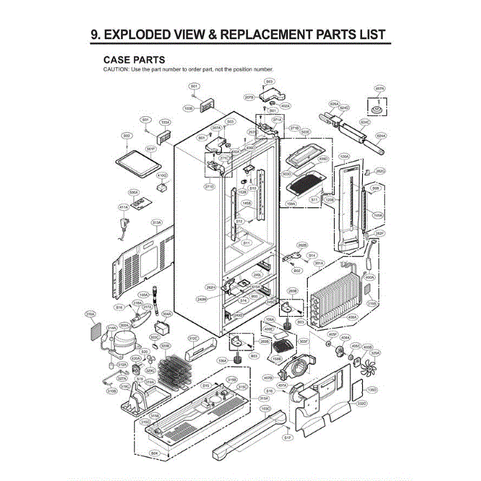 Section 7 Diagram and Parts List for LMX25981ST ASTCGSC LG Refrigerator
