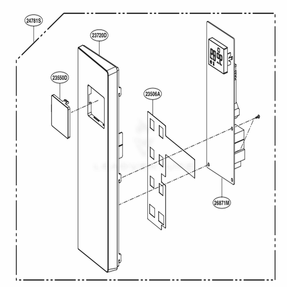 Control Panel Parts Diagram and Parts List for MS0936GIS CBKELEC LG Range