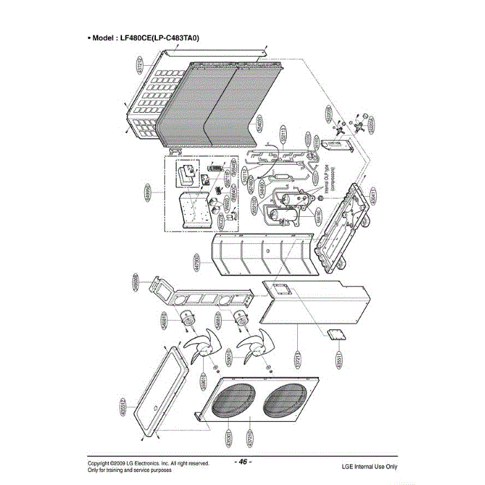 Section Diagram and Parts List for LFU480CE ANWAEUS LG Air Conditioner