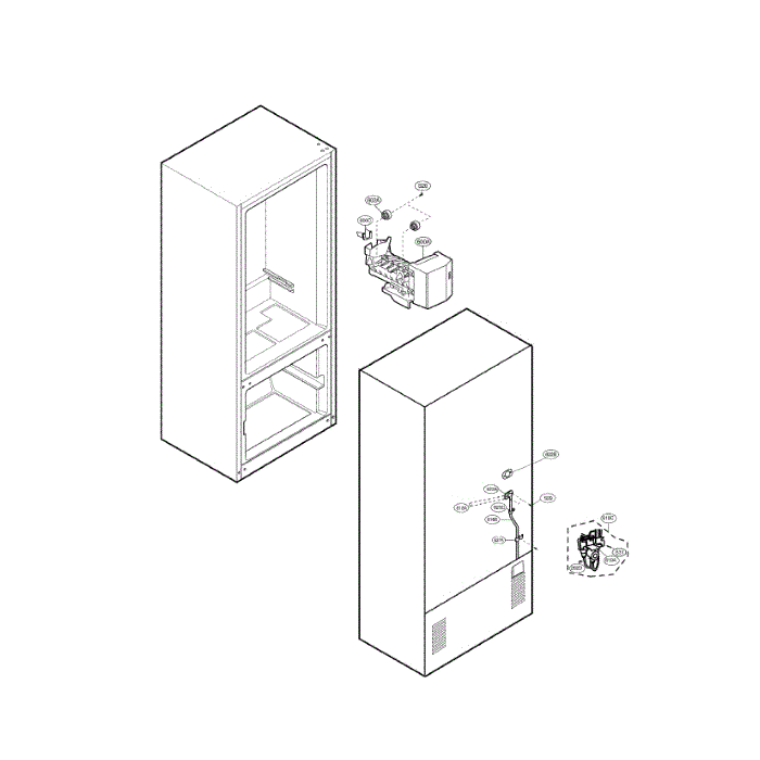 Water And Ice Maker Diagram and Parts List for LFC22740TT  LG Refrigerator
