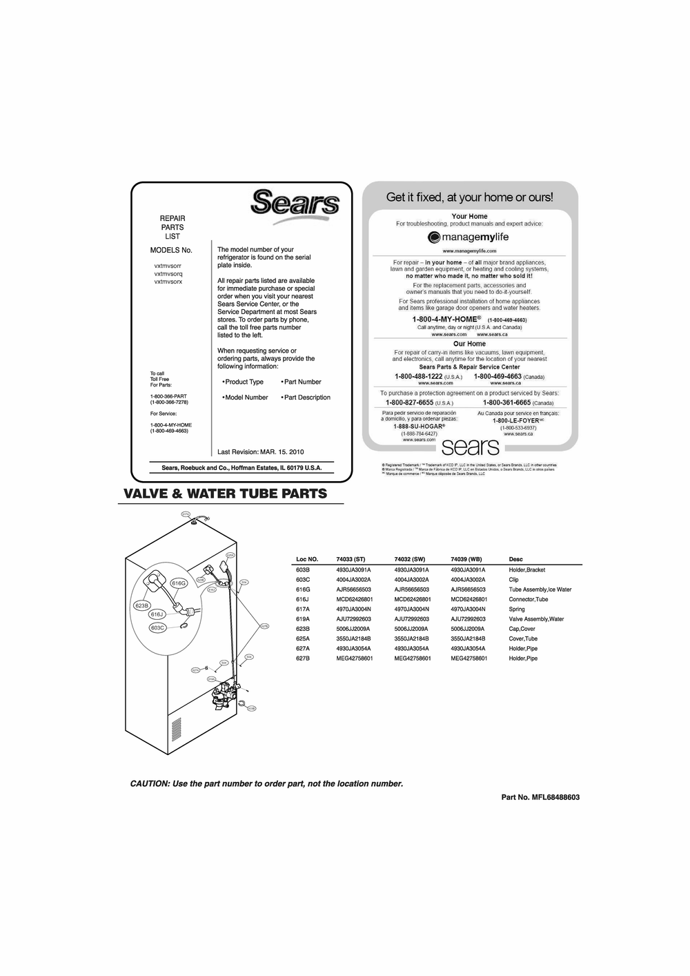 Diagram 1 Diagram and Parts List for GR-J318LQTM ASWCSE0 LG Refrigerator