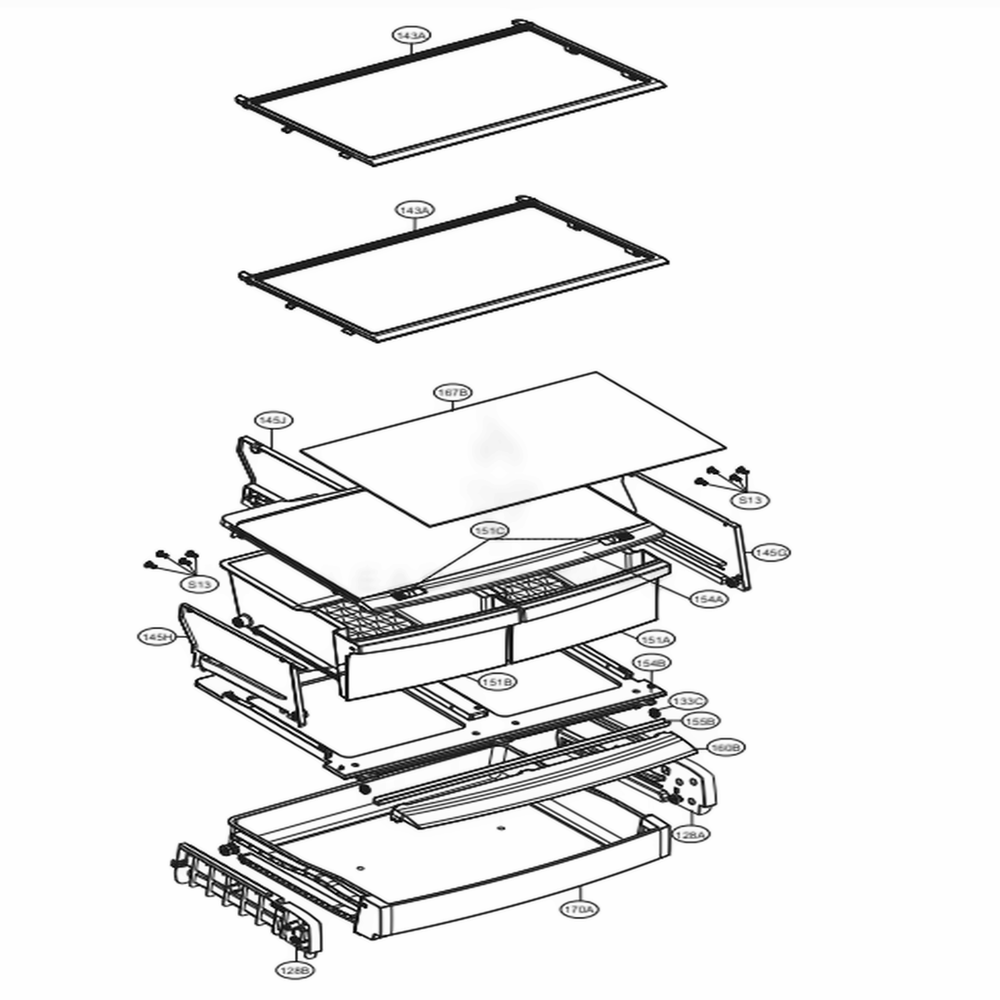 Refrigerator Parts Diagram and Parts List for 78044 ABICSE0 LG Refrigerator