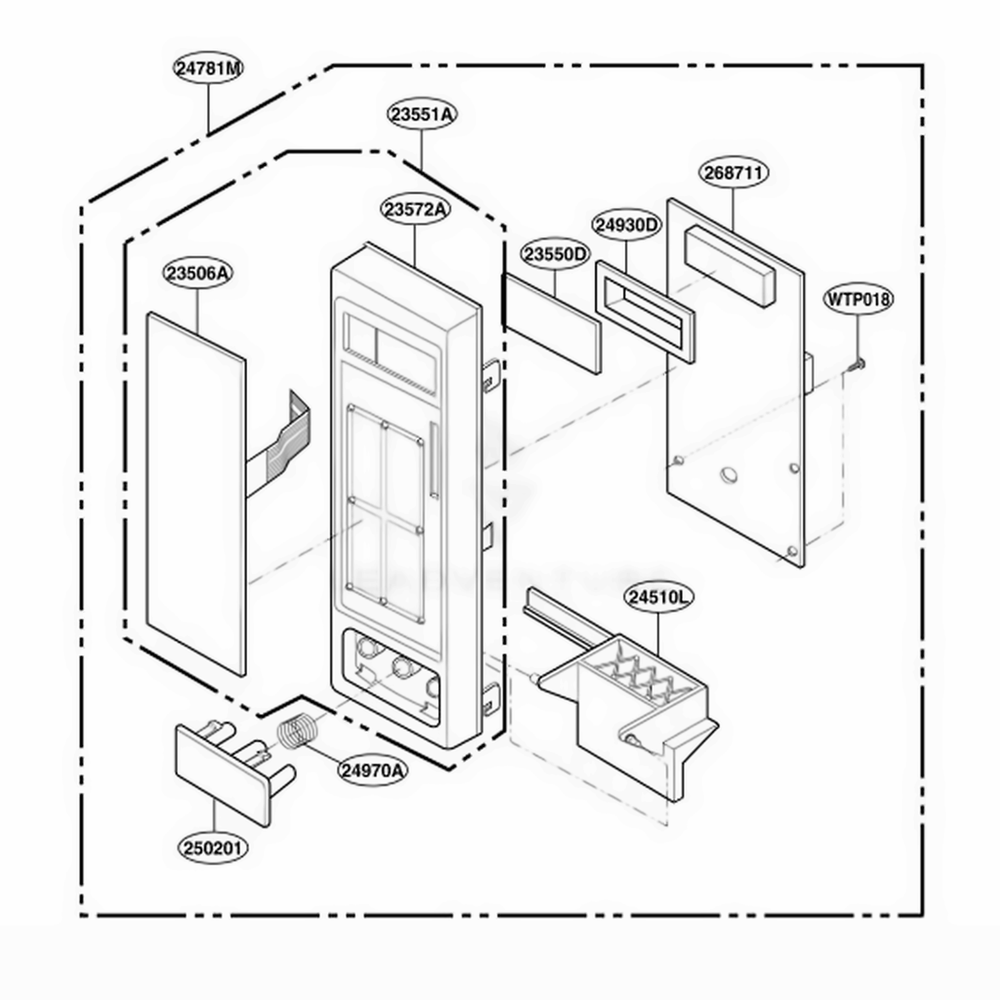Control Panel Parts Diagram and Parts List for MT4070SKQ CM1EWRP LG Wall Oven