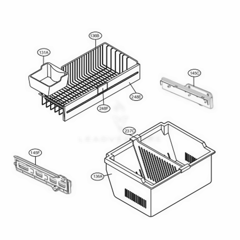 Freezer Parts Diagram and Parts List for LFC23760SB AWB2LGA LG Refrigerator
