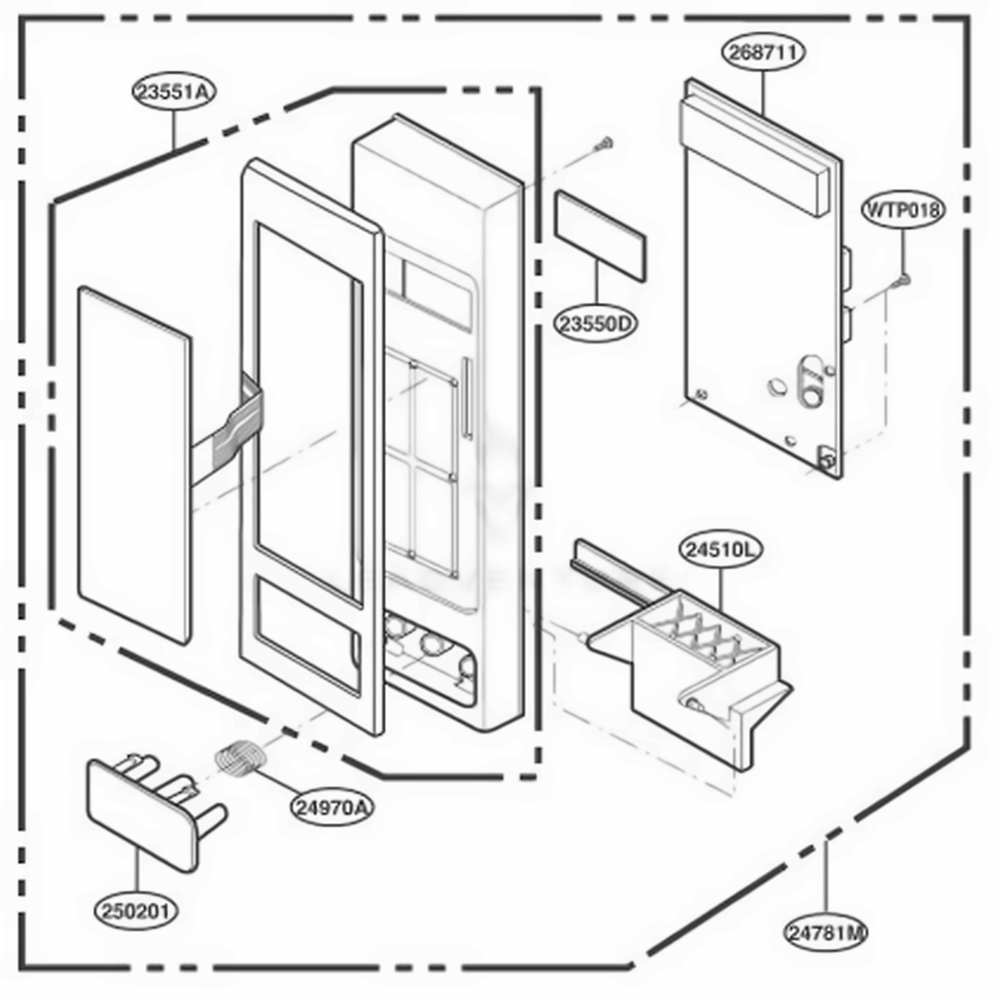 Control Panel Parts Diagram and Parts List for JE1860BH AT1EGEU LG Range