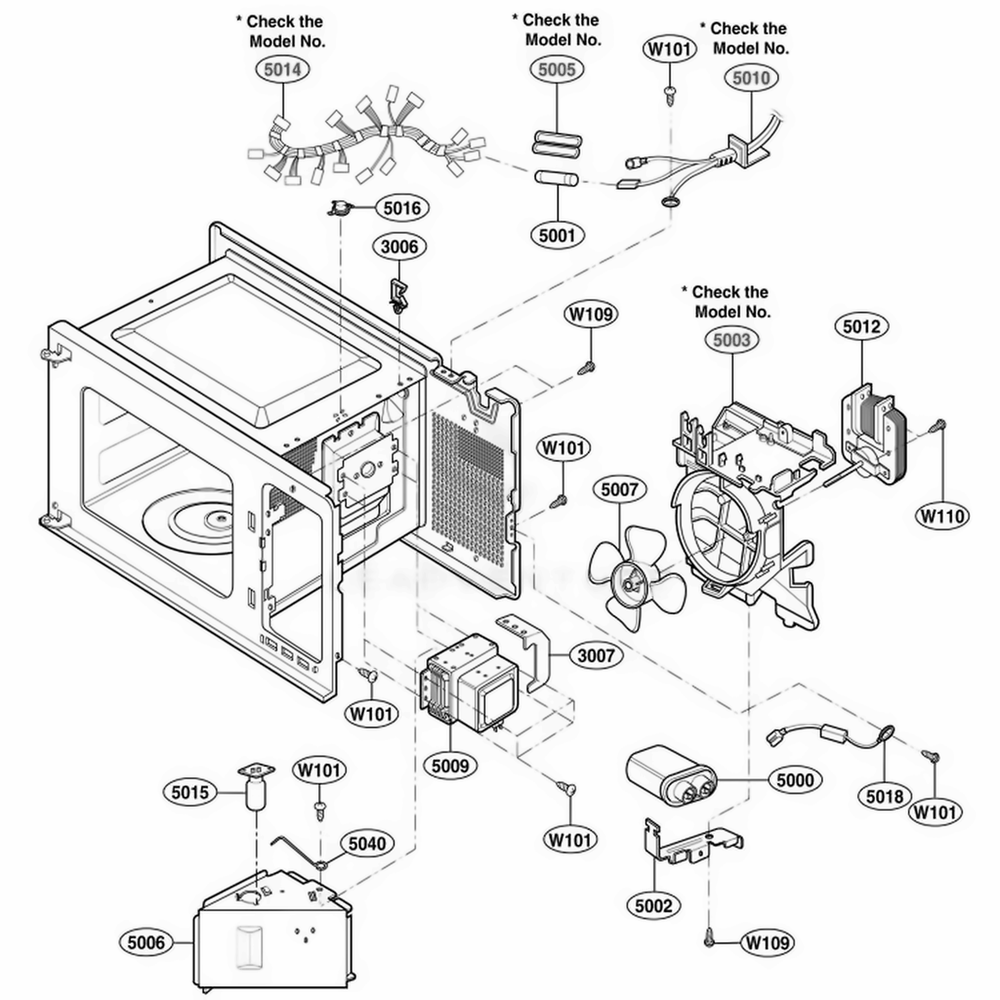 Interior Parts 1 Diagram and Parts List for 65223 CSBESEA LG Range