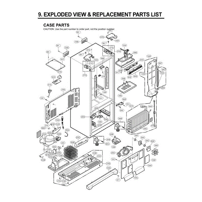 Section 2 Diagram and Parts List for LFC25770ST AST1LGA LG Refrigerator