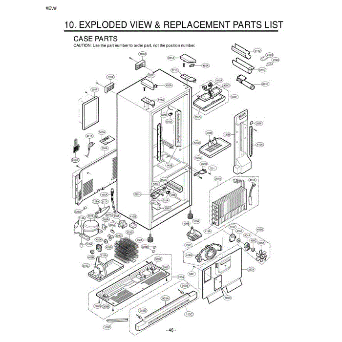 Section 1 Diagram and Parts List for LFD22860SW ASWCLGY LG Refrigerator