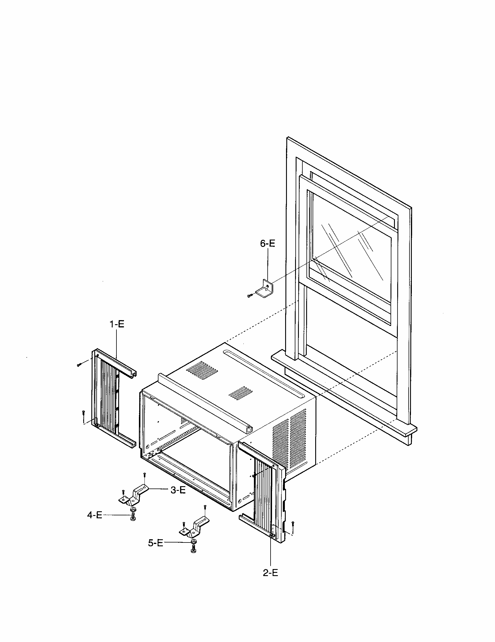 Installation Kit Assembly Diagram and Parts List for 58076100500  Kenmore Air Conditioner