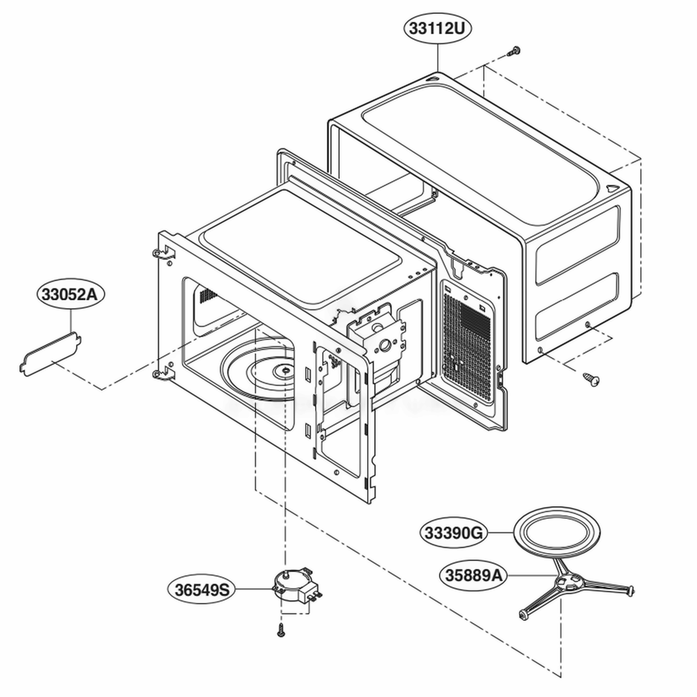 Oven Cavity Parts Diagram and Parts List for MS2042DB CBKQLAL LG Wall Oven