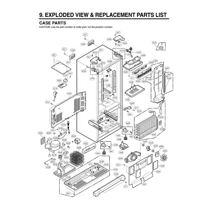 Section 1 Diagram and Parts List for LRFC25750SW ASWCLGA LG Refrigerator