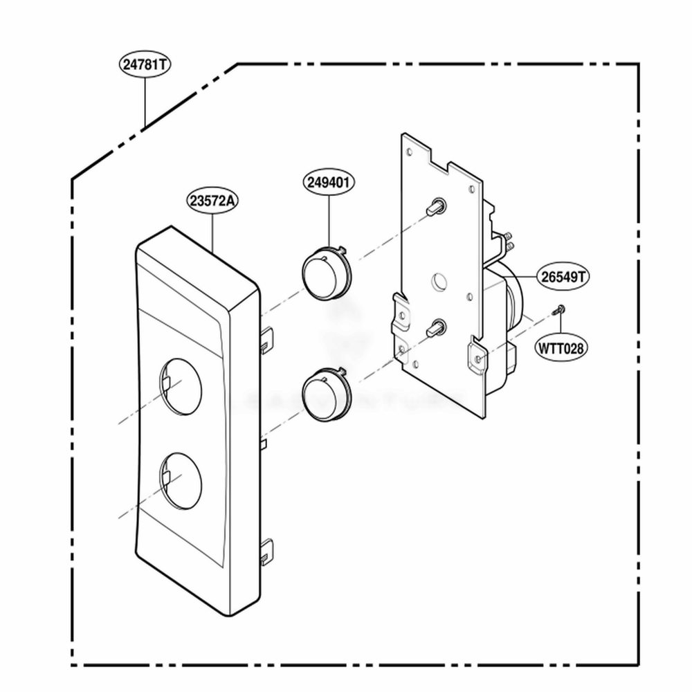 Controller Parts Diagram and Parts List for SBM6500B CBKEGSE LG Wall Oven