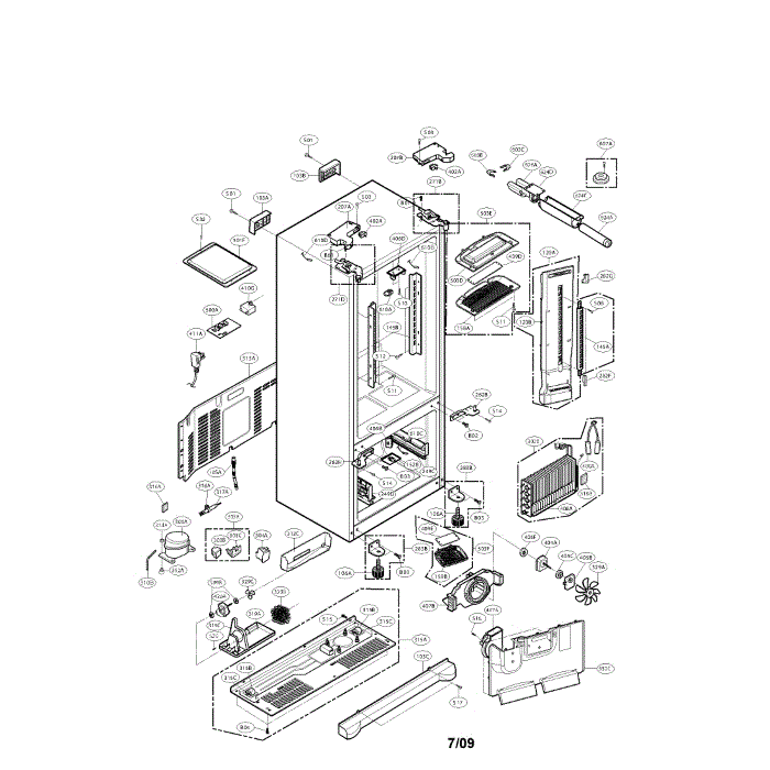 Case Diagram and Parts List for LFX21975ST 00 LG Refrigerator