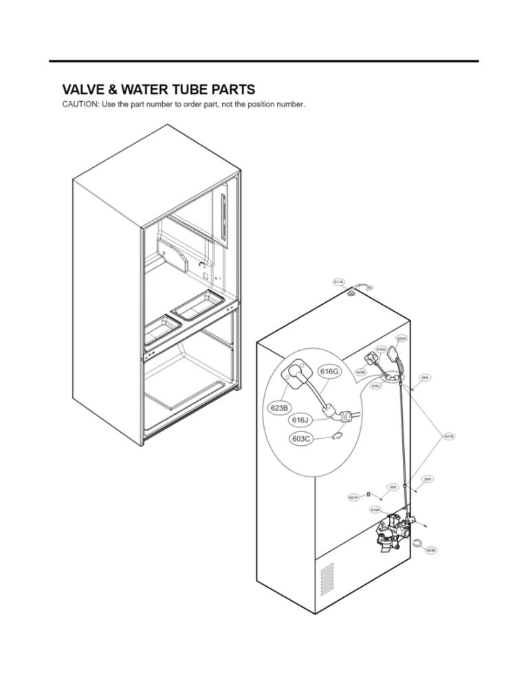 Valve And Water Tube Parts Diagram and Parts List for LFX32945ST 01 LG Refrigerator