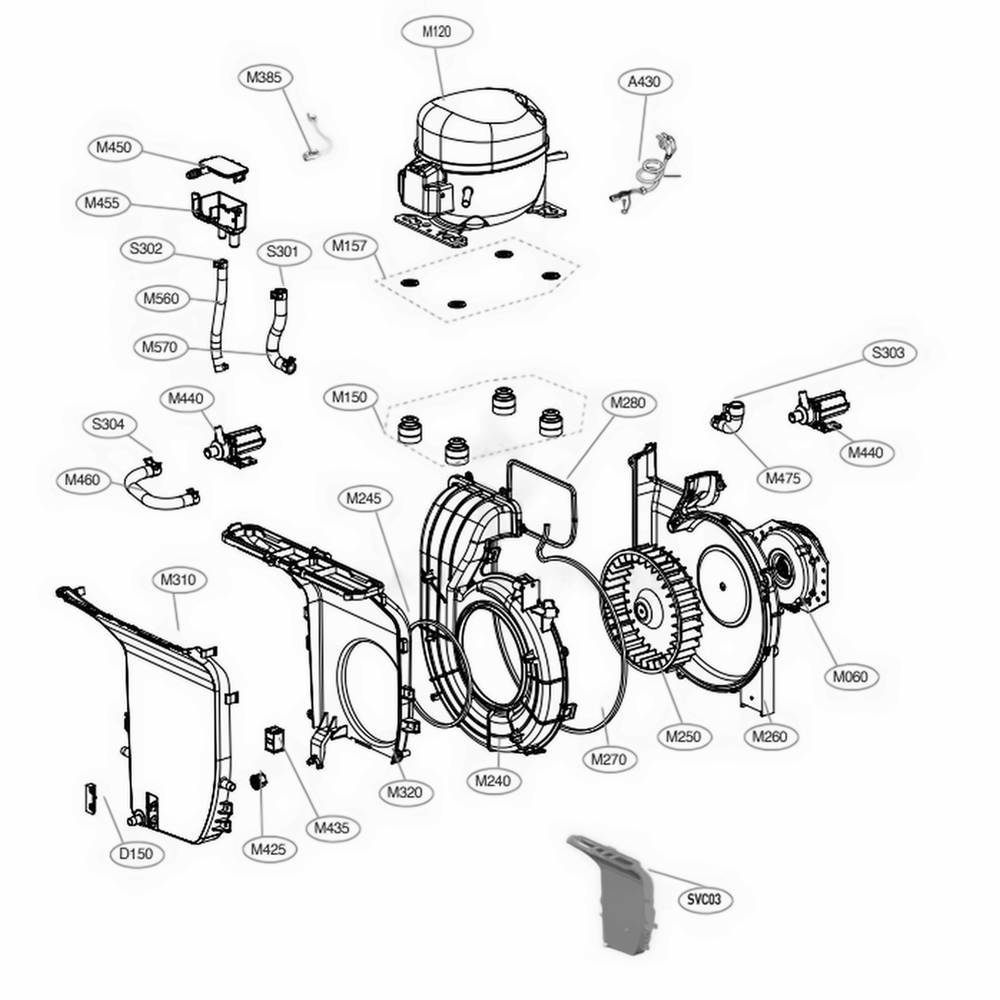 Main 6 Diagram and Parts List for S3RERB ALBEEUS LG Steamer