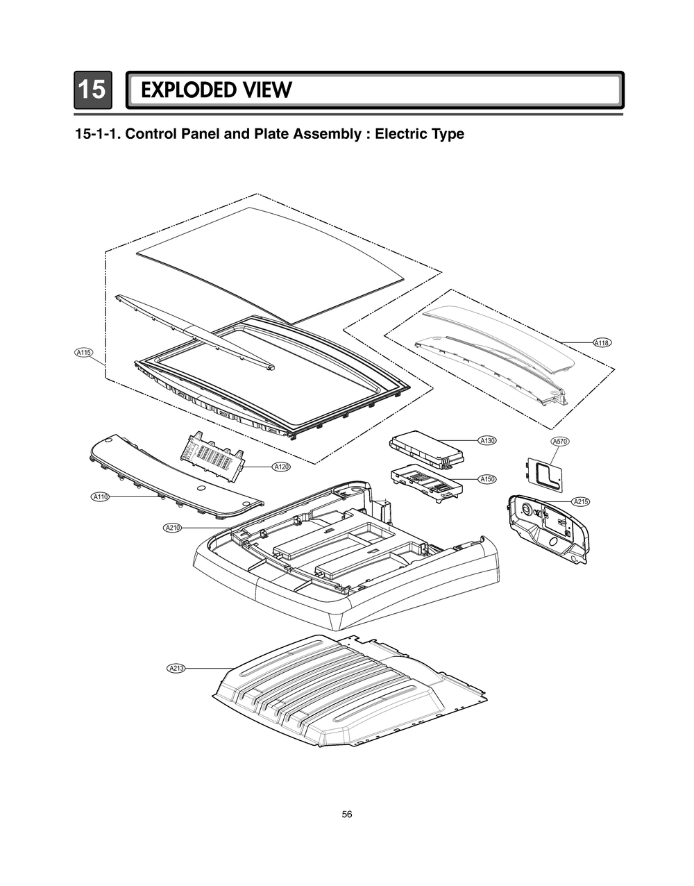 Control Panel And Plate Assembly Diagram and Parts List for RV1381AS8 ABWEEUS LG Dryer