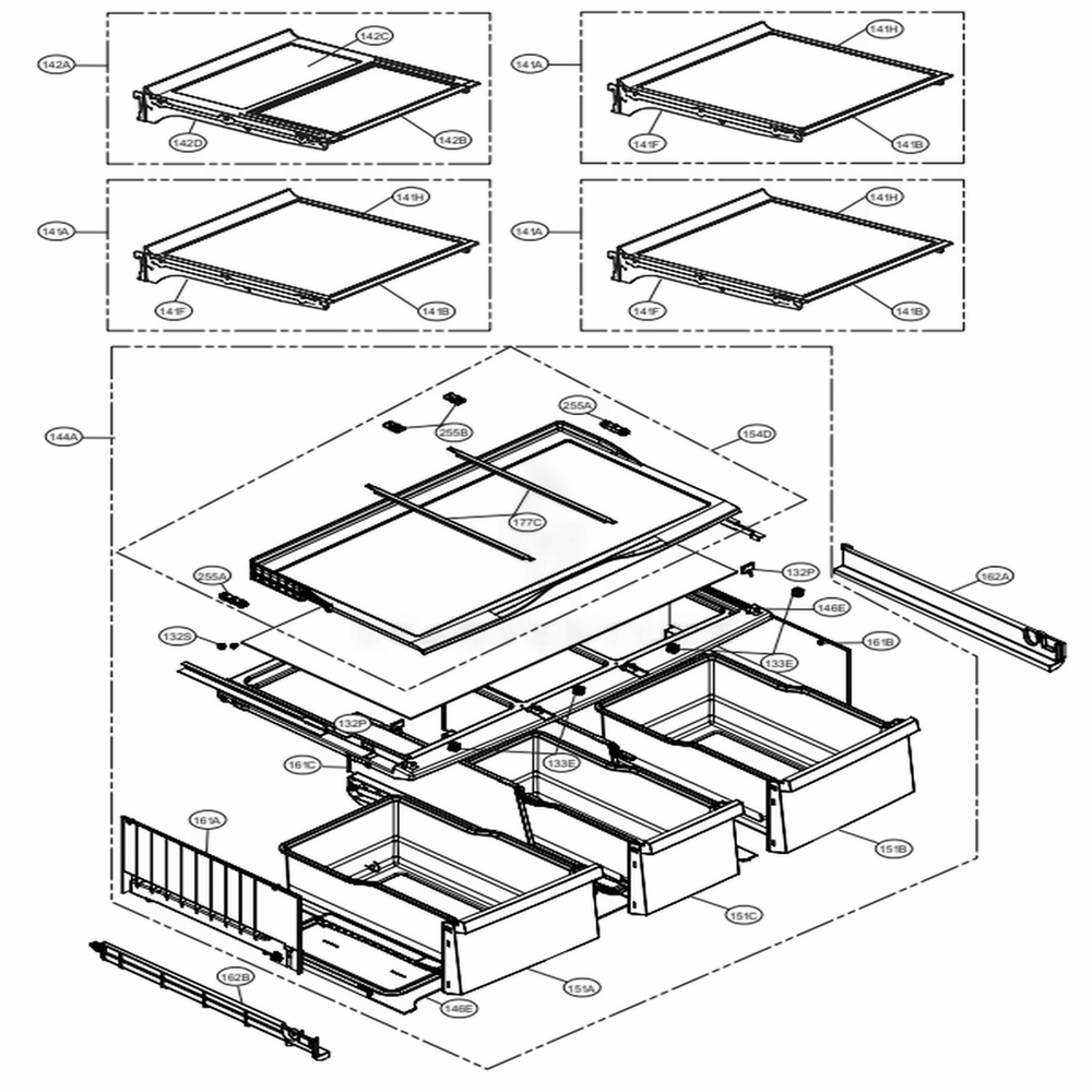 Refrigerator Parts Diagram and Parts List for LMXS30776S ASTCNA0 LG Refrigerator