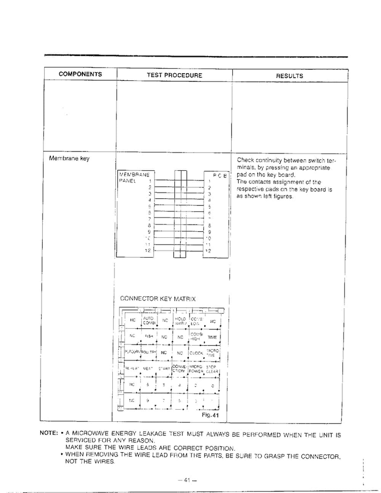 Component Test Procedure Page 6 Diagram and Parts List for MH-1355M  LG Microwave