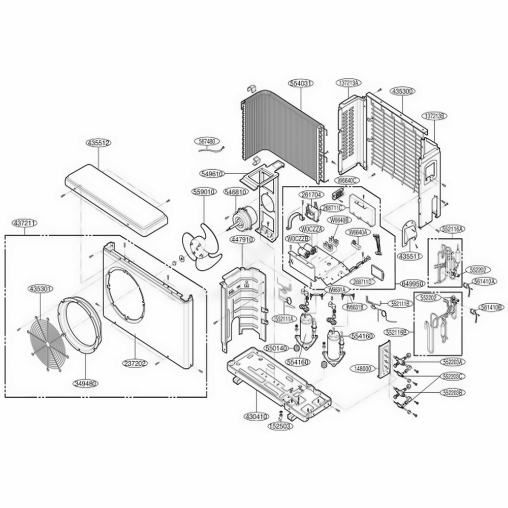 Main Diagram and Parts List for LMU2430H2L AMB6EUS LG Air Conditioner