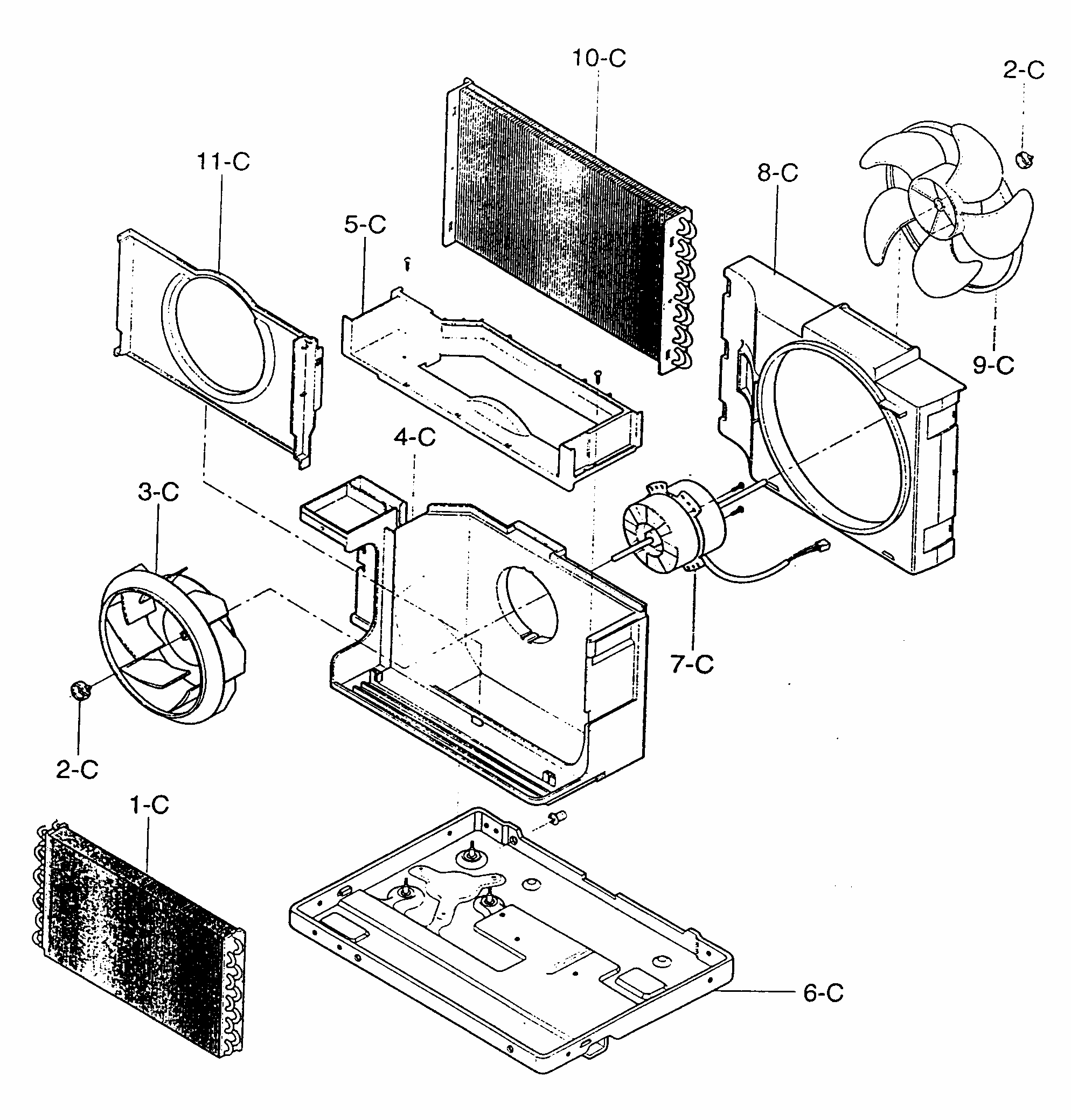 Cabinet Parts Diagram and Parts List for 58071073100  Kenmore Air Conditioner