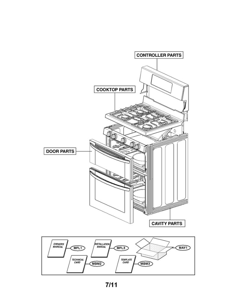 Diagram Diagram and Parts List for LDG3015ST 00 LG Range