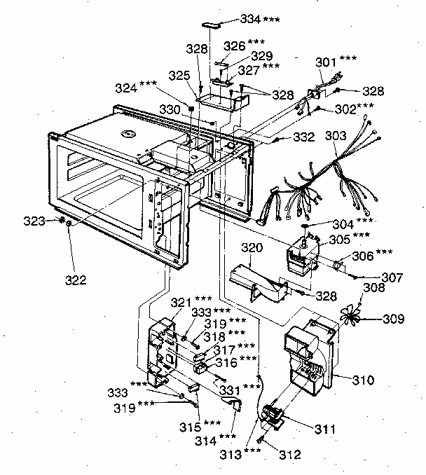 Switches And Microwave Diagram and Parts List for 7218883880  Kenmore Microwave