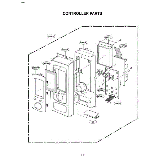 Section 7 Diagram and Parts List for LMV1915NVB ABKELGA LG Microwave Oven Combo