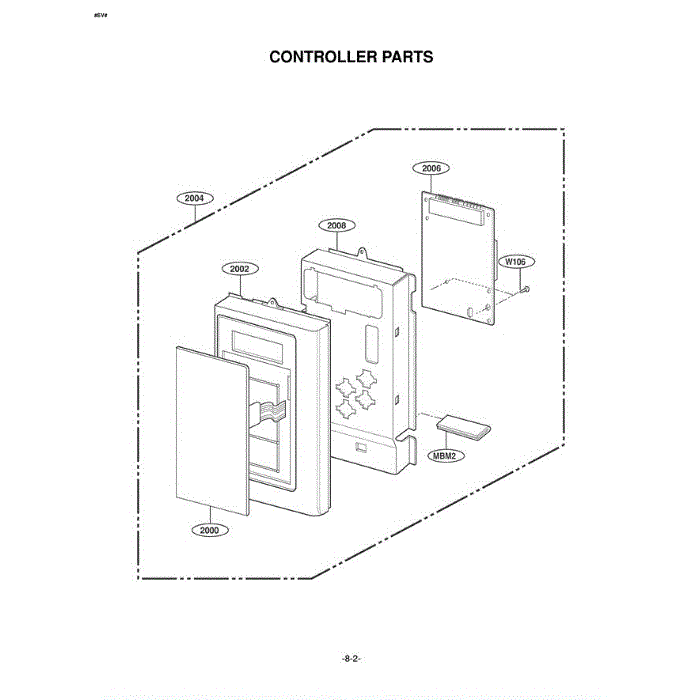 Section 6 Diagram and Parts List for MV-1501B ABKEGSE LG Microwave Oven Combo