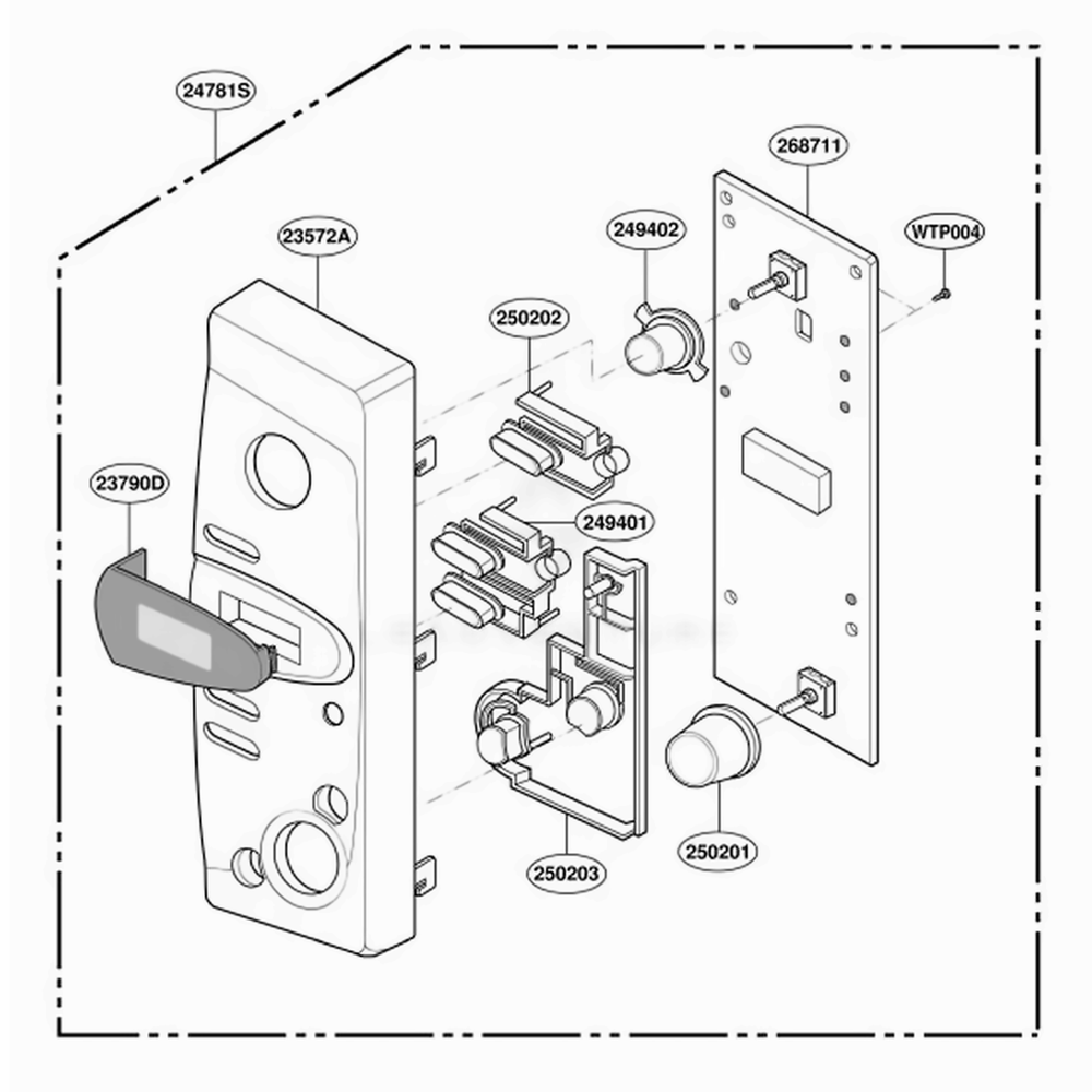 Control Panel Parts Diagram and Parts List for MB387W CWHQLGE LG Range