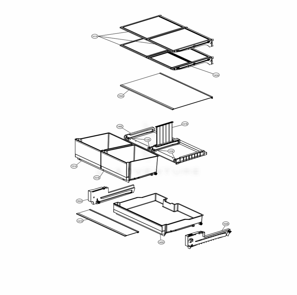 Refrigerator Parts Diagram and Parts List for LRFXC2406D ASBCNA1 LG Refrigerator