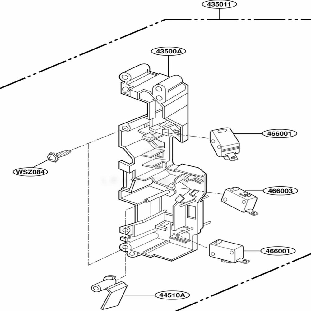 Latch Board Parts Diagram and Parts List for MH7130XEZ3 A3EWRP LG Range