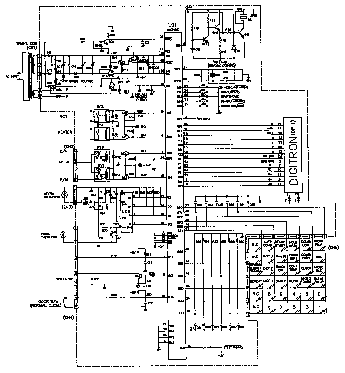 Circuit Board Schematic Diagram Diagram and Parts List for MH-1353M  LG Microwave