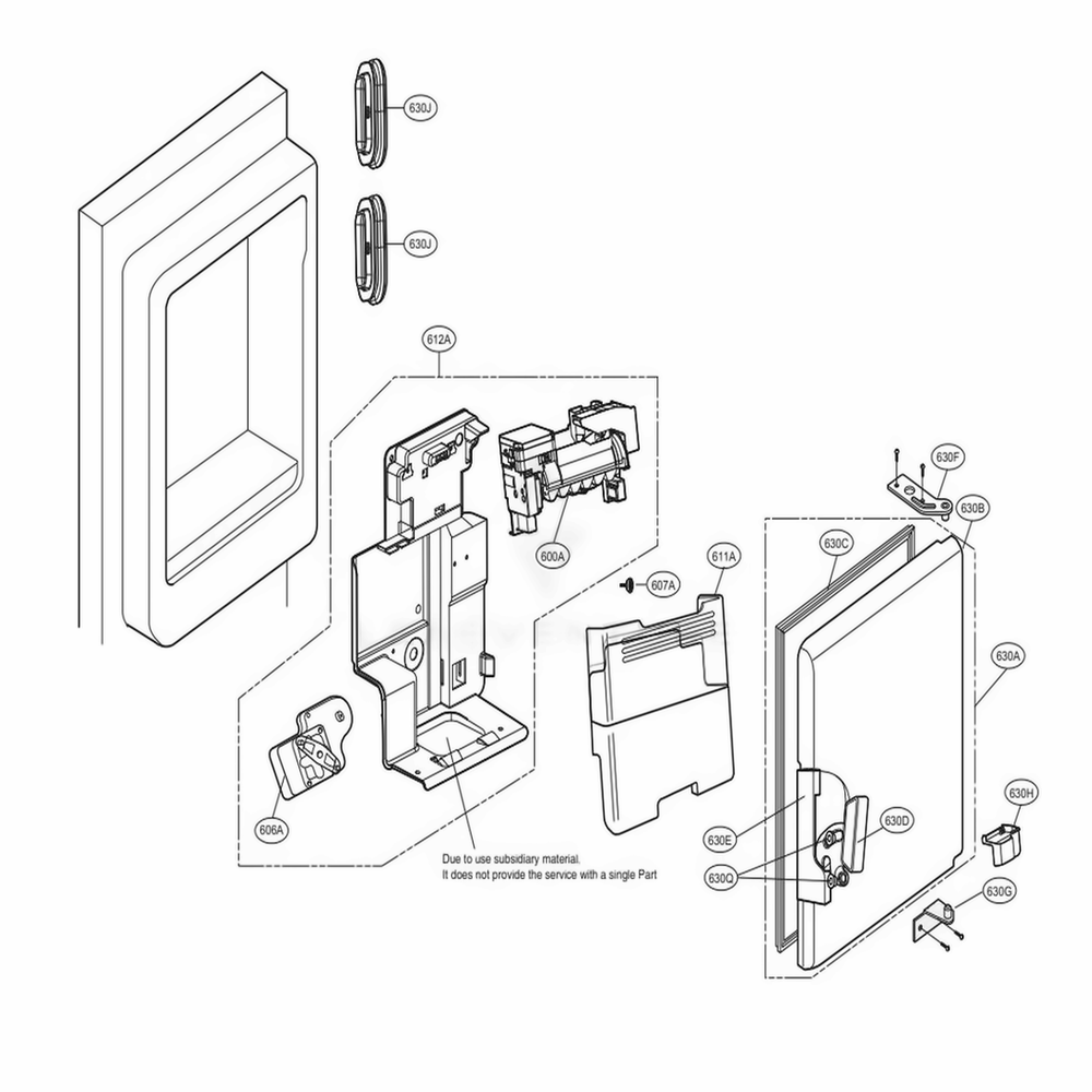 Ice Maker And Ice Bin Parts Diagram and Parts List for LMXS30796S ASTCNA0 LG Refrigerator