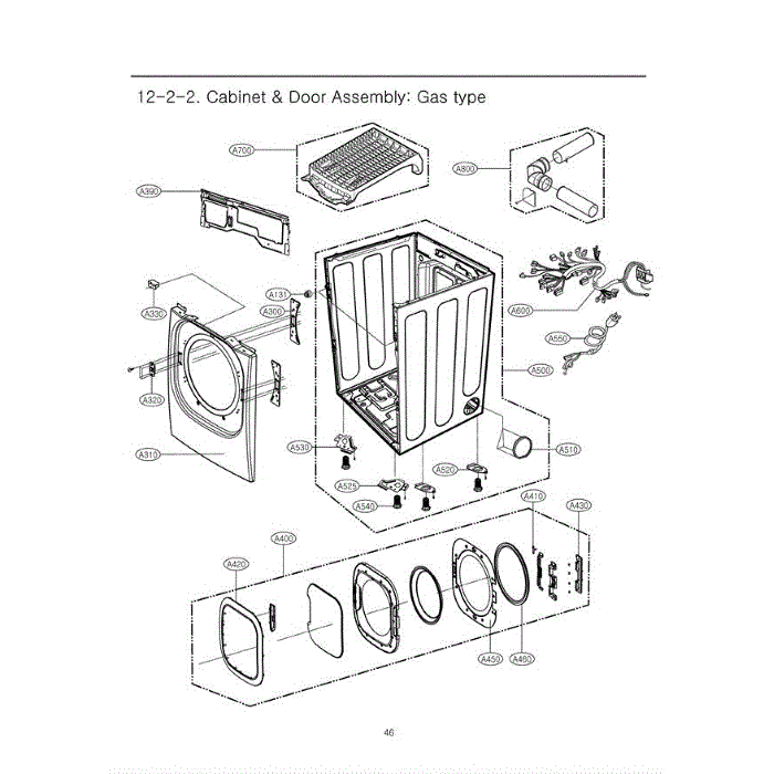 Section 3 Diagram and Parts List for DLG2602W ABWEEUS LG Dryer