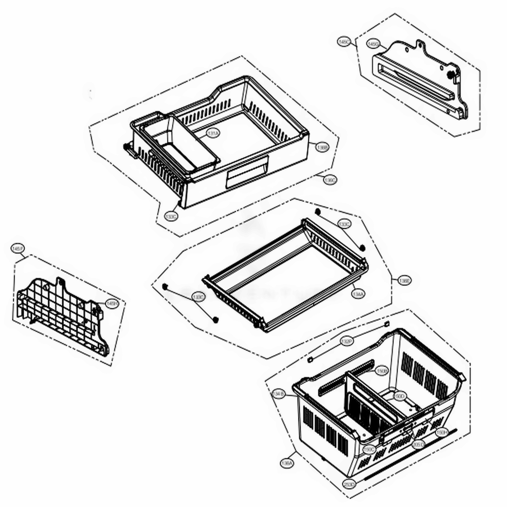 Freezer Parts Diagram and Parts List for 72372 ASWCSE0 LG Refrigerator